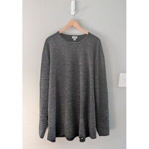 One Bone Mens Shirt Black Gray 5XL Long Sleeve Crew Neck Pullover